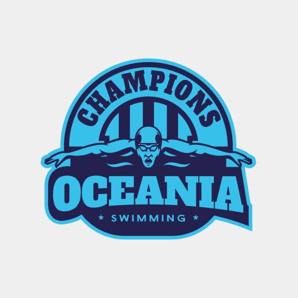 Oceania Champions Swimming logo template Thumbnail